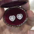 Sweet Heart Shaped Full Zircon Stud Earrings, Light Luxury Everyday Versatile Jewelry view 2