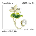 Alloy Enamel Lotus Pearl Brooch Pin For Women Coats view 5