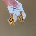 18K Gold Plated Copper Round Zircon Mother Of Pearl Stud Earrings For Women Minimalist Luxury view 3