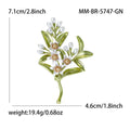 Alloy Enamel Pearl Jasmine Flower Brooch For Clothing Decoration view 5