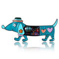 Alloy Enamel Dachshund Brooch For Creative Unisex Clothing Decoration view 1