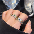 Vintage Palace Style Copper Open Ring With Zircon Texture And Geometric Round Design view 2