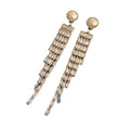 Palace Style Geometric Faux Pearl Zircon Tassel Drop Earrings With Silver Pins view 5