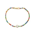18K Gold Plated Copper Round Zircon Geometric Light Luxury Bangle view 5