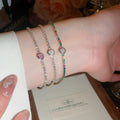18K Gold Plated Copper Round Zircon Geometric Light Luxury Bangle view 3