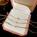 18K Gold Plated Copper Round Zircon Geometric Light Luxury Bangle view 2