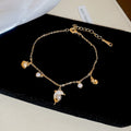 Korean Romantic Copper Bangle With Zircon Enamel Dolphin Starfish Charm Minimalist Jewelry view 4