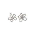 Copper Hollow Flower Stud Earrings With Silver Posts, Trendy Minimalist Elegant Floral Jewelry view 5