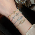 18K Gold Plated Copper Zircon Flower Bangle For Women Light Luxury Sweet Fashion Jewelry view 4