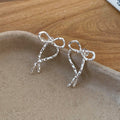 Minimalist Twisted Bow Alloy Stud Earrings For Women, Fashion OL Trendy Niche Ear Jewelry view 4