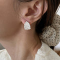 18K Gold Plated Zircon U Shape Faux Pearl Teardrop Circle Stud Earrings Minimalist Chic Daily Fashion view 1
