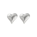 Alloy French Minimalist Brushed Geometric Heart Stud Earrings, Chic Niche Style view 5