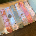 Pastoral Silk Cloth Bow Flower Tie Sweater Necklace Light Luxury Designer Choker view 2