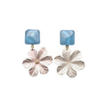 Shimmering Acrylic Square Flower Stud Earrings Beach Vacation Light Luxury Jewelry view 5
