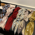 Old Money Floral Polka Dot Cloth Scarf Sweater Necklace For Women, Retro Elegant Y2K Style view 2