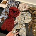 Old Money Floral Polka Dot Cloth Scarf Sweater Necklace For Women, Retro Elegant Y2K Style view 3