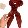 Old Money Floral Polka Dot Cloth Scarf Sweater Necklace For Women, Retro Elegant Y2K Style view 5