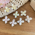 Copper Floral Enamel Pearl Stud Earrings Elegant Fresh Dopamine Style Ear Jewelry view 3