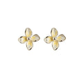 Copper Floral Enamel Pearl Stud Earrings Elegant Fresh Dopamine Style Ear Jewelry view 5