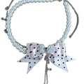 Light Luxury Faux Pearl Bow Tassel Choker Necklace With Polka Dot Princess Style Design view 5