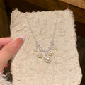 French Style Zircon Square Faux Pearl Tassel Necklace Elegant Geometric Light Luxury Choker view 4