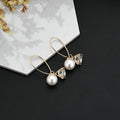 Gold Loop Wire Pearl Look Ball and Nest Drop Earrings view 4