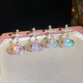 Light Luxury Copper Zircon Cross Saturn Star Stud Earrings Korean Style Commuter Jewelry view 1
