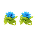 Elegant Frosted Crystal Beaded Hydrangea Flower Studs For Women Fresh Green Blue Statement Earrings view 5