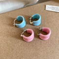 Dopamine Enamel Copper U-Shaped Ear Cuff Earrings Minimalist Geometric Round Light Luxury Style view 3