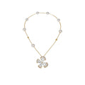 18K Gold Plated Zircon Bow Imitation Pearl Necklace, Light Luxury Elegant Clavicle Chain For Women view 5