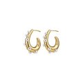 Faux Pearl Round Stud Earrings With Silver Pins, Vintage Minimalist Geometric Light Luxury Jewelry view 5
