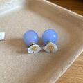 Fresh Acrylic Round Flower Stud Earrings With Silver Needle Minimalist Geometric Daily Jewelry view 3