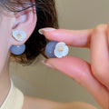 Fresh Acrylic Round Flower Stud Earrings With Silver Needle Minimalist Geometric Daily Jewelry view 2