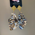 Alloy Irregular Leaf Pendant Drop Earrings Geometric Niche Style Metal Stud Earrings view 2