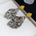 Alloy Irregular Leaf Pendant Drop Earrings Geometric Niche Style Metal Stud Earrings view 4