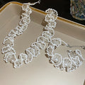 Handmade Faux Pearl Rice Bead Flower Necklace Bracelet Jewelry Set, French Vintage Elegant OL Style view 4