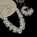 Handmade Faux Pearl Rice Bead Flower Necklace Bracelet Jewelry Set, French Vintage Elegant OL Style view 2