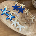 Alloy Raffia Star Pendant Drop Earrings, Summer Beach Vacation Style Stud Earrings for Women view 4