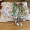 Sweet Floral Artificial Crystal Beaded Stud Earrings With Silver Pins For Vacation Style view 3
