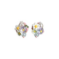 Sweet Floral Artificial Crystal Beaded Stud Earrings With Silver Pins For Vacation Style view 5