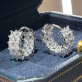 Simple Hoop Earrings For Women, Double Row Cubic Zirconia Inlaid Daily Fashion Jewelry view 1