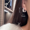 Simple Hoop Earrings For Women, Double Row Cubic Zirconia Inlaid Daily Fashion Jewelry view 4