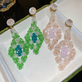 Fresh Style Artificial Crystal Woven Diamond Pendant Drop Earrings For Summer Beach Vacation view 1