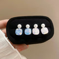 Geometric Square Artificial Crystal Stud Earrings, Elegant Light Luxury Office Style view 2