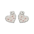 Artificial Crystal Heart Stud Earrings With Silver Needles, Elegant Light Luxury Niche Design view 5