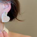 Artificial Crystal Heart Stud Earrings With Silver Needles, Elegant Light Luxury Niche Design view 3