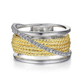 Two Tone Metal Twisted Spiral Ring For Women With Multilayer Korean Style Design view 1