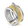 Two Tone Metal Twisted Spiral Ring For Women With Multilayer Korean Style Design view 2
