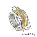 Two Tone Metal Twisted Spiral Ring For Women With Multilayer Korean Style Design view 4