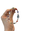 Dopamine Artificial Crystal Flower Beaded Bangle Old Money Geometric Round Light Luxury Jewelry view 5